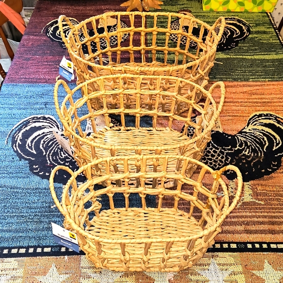 NWT, Triple Matching Decor Modern Coastal Baskets - Picture 2 of 9